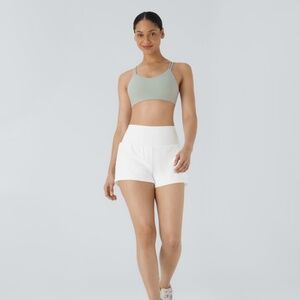 SoftlyZero™ white Airy Super High Waisted Cool Touch Yoga Shorts with Pockets